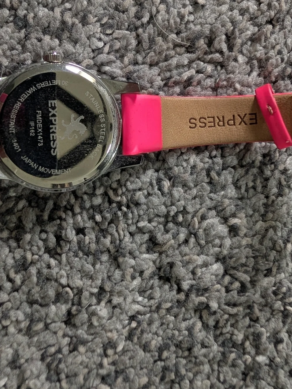Used Condition Express Hot Pink Strap Watch with Pink Accents